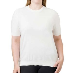 Kersh short sleeve cotton-silk sweater, off-white